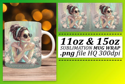 Stylish mug wraps, elevate your drinkware collection! , Woman Sublimation afrosvg 