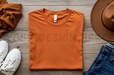 Stylish orange t-shirt mockup design Mock Up Photo Regulrcrative 