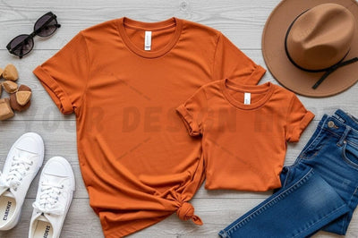 Stylish orange t-shirt mockup design Mock Up Photo Regulrcrative 