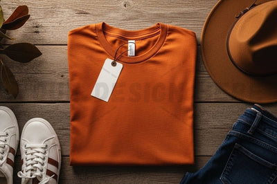 Stylish orange t-shirt mockup design Mock Up Photo Regulrcrative 