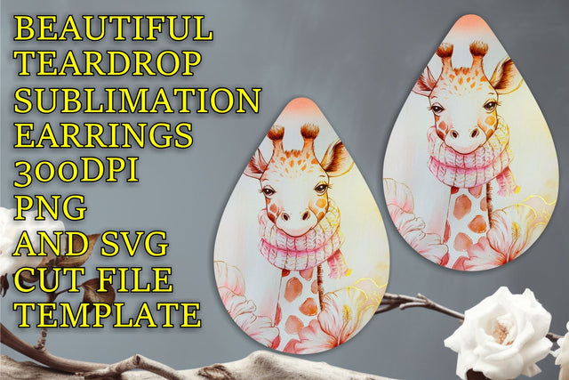 stylish PNG download, Creative sublimation file for earrings, Animals Sublimation HoodArtCraft 