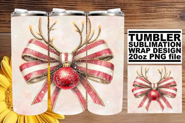 Stylish PNG tumbler wrap, elevate your crafting experience! , Christmas Bow Sublimation afrosvg 