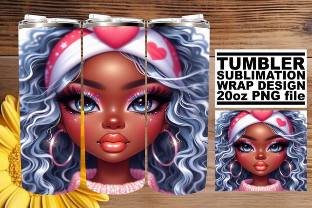 Stylish PNG tumbler wrap, elevate your crafting experience! , Love Girl Sublimation afrosvg 