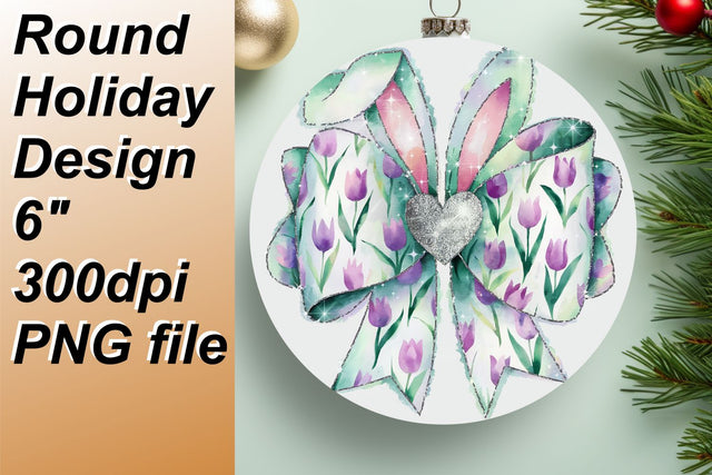 Stylish round designs for custom keychains, perfect for gifting., Easter Bunny Sublimation HoodArtCraft 