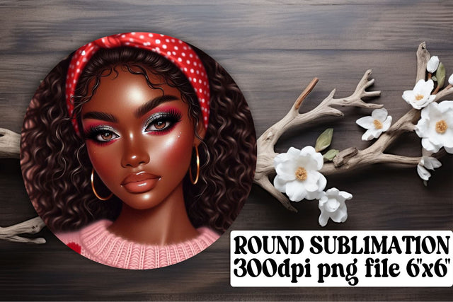 Stylish round designs for keychains, ready for vibrant use! , Love Girl Sublimation afrosvg 