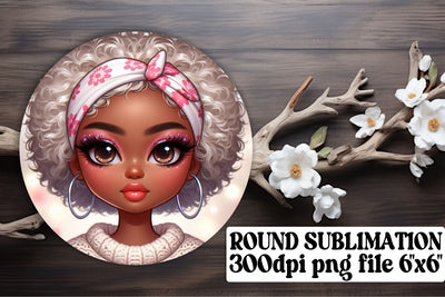Stylish round designs, great for keychain sublimation use! , Love Girl Sublimation afrosvg 