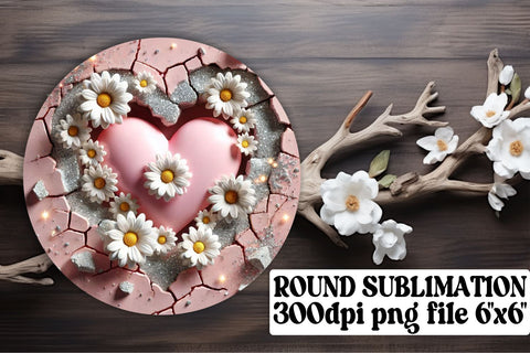 Stylish round designs, keychain PNGs ready for sublimation! , 3D Heart Sublimation afrosvg 