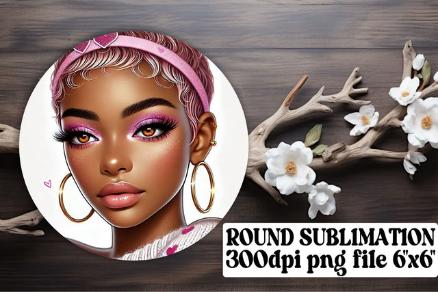 Stylish round designs, keychain PNGs ready for sublimation! , Love Girl Sublimation afrosvg 