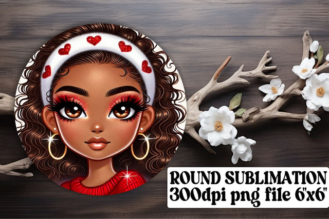 Stylish round designs, sublimation-friendly for keychains! , Love Girl Sublimation afrosvg 