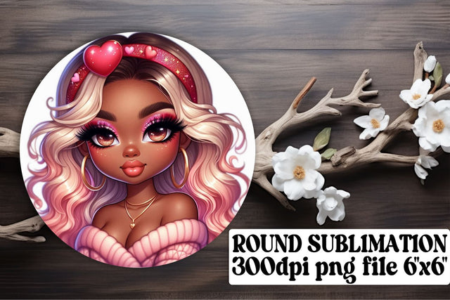 Stylish round designs, sublimation-friendly for keychains! , Love Girl Sublimation afrosvg 