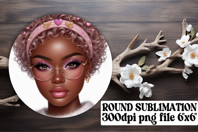 Stylish round PNG designs, great for sublimation keychains! , Love Girl Sublimation afrosvg 