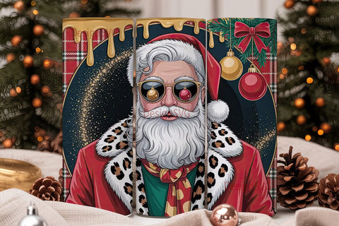 Stylish Santa Christmas 20oz Tumbler Sublimation DesignSVG 