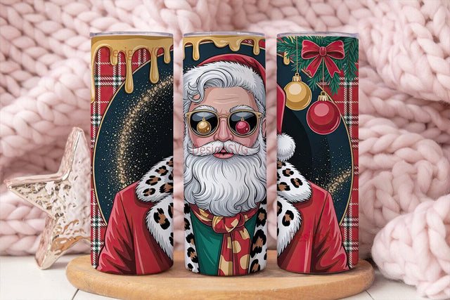 Stylish Santa Christmas 20oz Tumbler Sublimation DesignSVG 