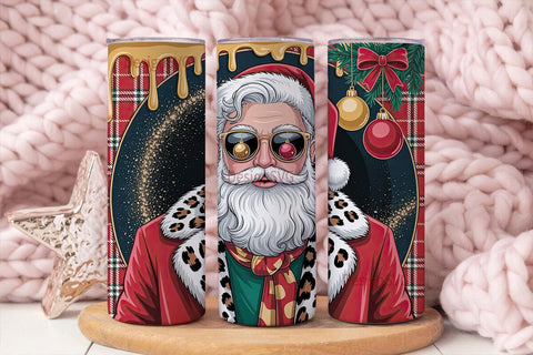 Stylish Santa Christmas 20oz Tumbler Sublimation DesignSVG 