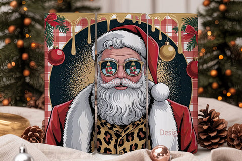 Stylish Santa Christmas 20oz Tumbler Sublimation DesignSVG 
