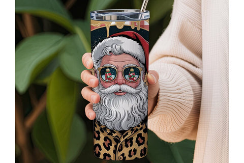 Stylish Santa Christmas 20oz Tumbler Sublimation DesignSVG 