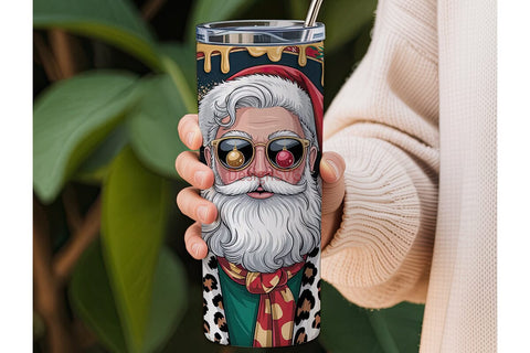 Stylish Santa Christmas 20oz Tumbler Sublimation DesignSVG 