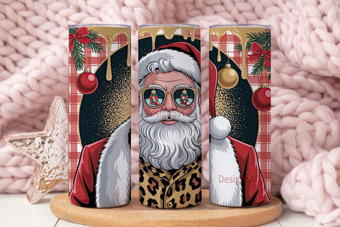 Stylish Santa Christmas 20oz Tumbler Sublimation DesignSVG 