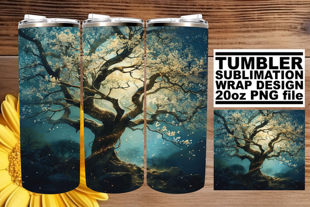 Stylish Spring Tree Sublimation for 20oz Tumblers Sublimation afrosvg 