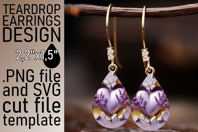 Stylish sublimation template, perfect for earrings! , 3D Heart Sublimation afrosvg 