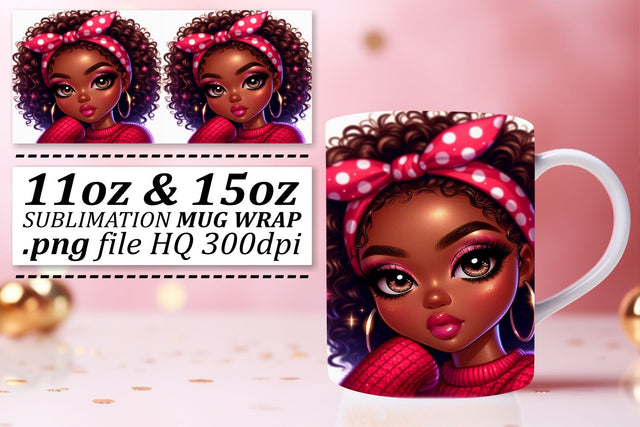 Stylish sublimation wraps, transform your mugs! , Love Girl Sublimation afrosvg 