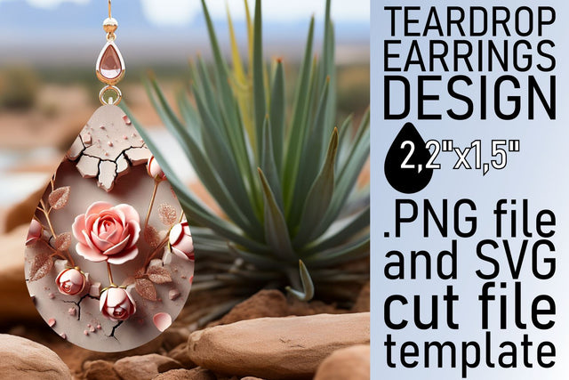 Stylish teardrop earrings, clear and vivid artwork! , 3D Heart Sublimation afrosvg 