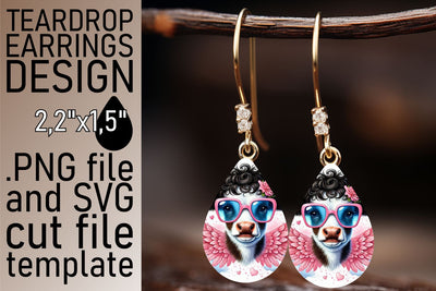 Stylish teardrop earrings design, crisp and clear PNG! , Valentines Sublimation afrosvg 