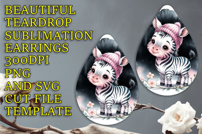 Stylish teardrop earrings PNG, ideal for your projects, Animals Sublimation HoodArtCraft 