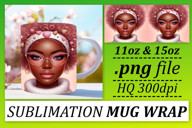 Stylish templates for mugs, create stunning gifts! , Love Girl Sublimation afrosvg 