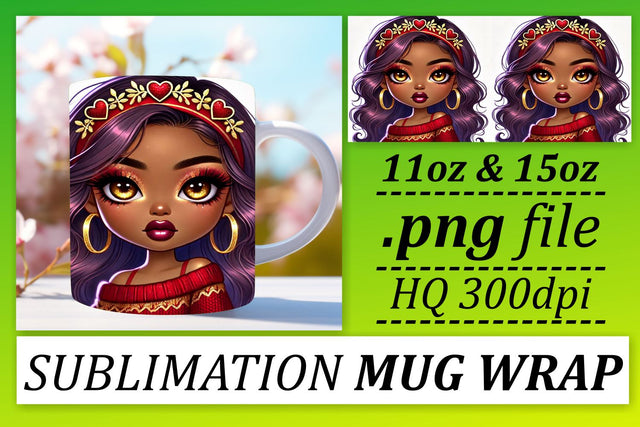 Stylish templates for mugs, create stunning gifts! , Love Girl Sublimation afrosvg 