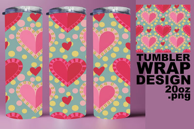 Stylish tumbler design, great for crafting projects! , Heart Sublimation HoodArtCraft 