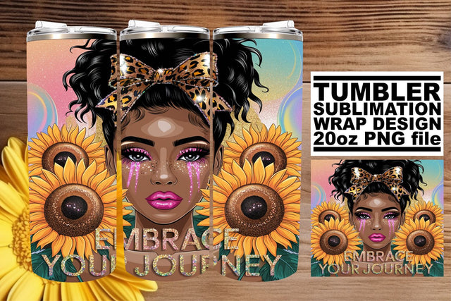 Stylish tumbler wrap, designed for high-quality prints! , Afro Woman Sublimation afrosvg 