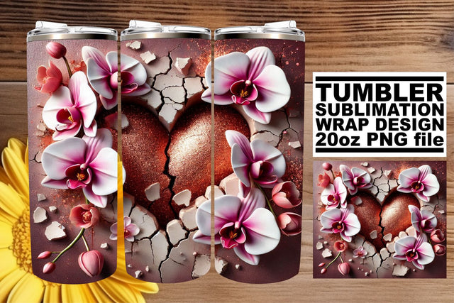 Stylish tumbler wrap, designed for high-quality sublimation! , 3D Heart Sublimation afrosvg 