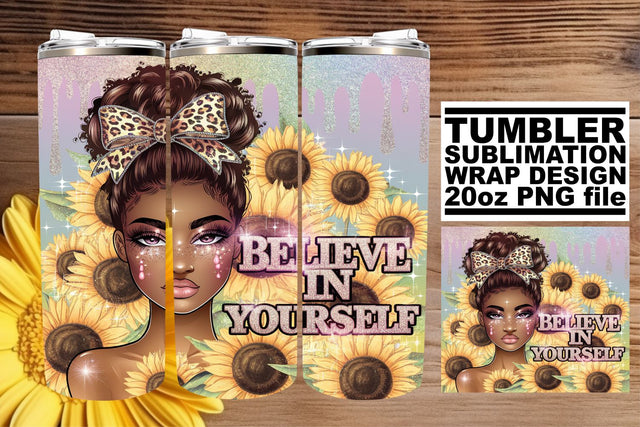 Stylish tumbler wrap, designed for high-quality sublimation! , Afro Woman Sublimation afrosvg 