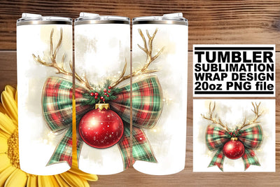Stylish tumbler wrap, designed for stunning drinkware! , Christmas Bow Sublimation afrosvg 