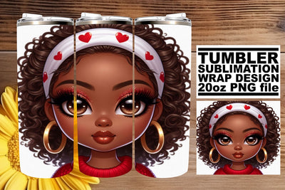 Stylish tumbler wrap, great for personalized gifts! , Love Girl Sublimation afrosvg 