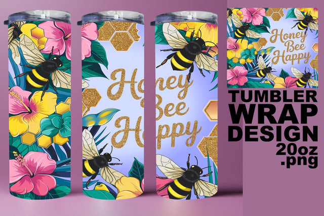 Stylish tumbler wrap, high-quality PNG for crafting joy! , Bee Sublimation HoodArtCraft 