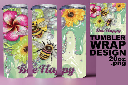 Stylish tumbler wrap, perfect for personalized projects! , Bee Sublimation HoodArtCraft 