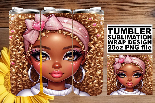 Stylish tumbler wrap, perfect for personalized projects! , Love Girl Sublimation afrosvg 