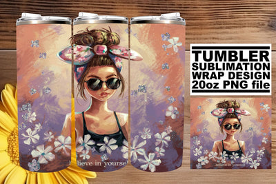 Stylish tumbler wrap, perfect for personalized projects! , Woman Sublimation afrosvg 
