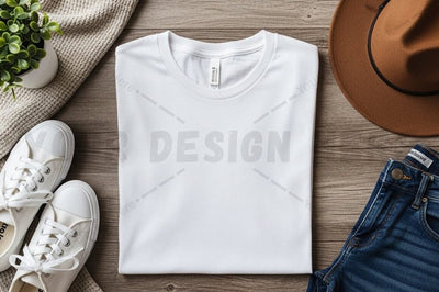 Stylish white t-shirt mockup design Mock Up Photo Regulrcrative 