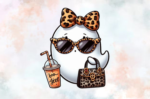 Stylish Witch Ghost PNG, Cute Ghost PNG Clipart Sublimation SVGArt 