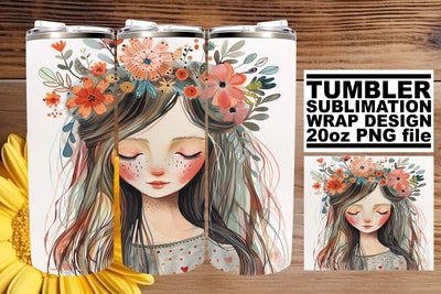 Stylish Woman Portrait Tumbler Design - Sublimation 20oz Sublimation afrosvg 