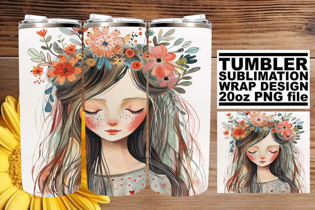 Stylish Woman Portrait Tumbler Design - Sublimation 20oz Sublimation afrosvg 