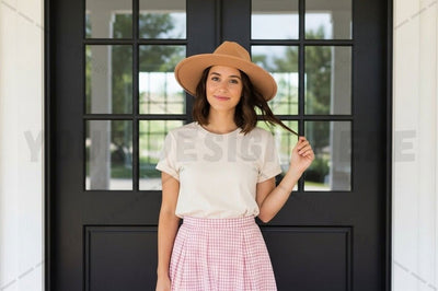 Stylish women's t-shirt mockup design Mock Up Photo Designangry 
