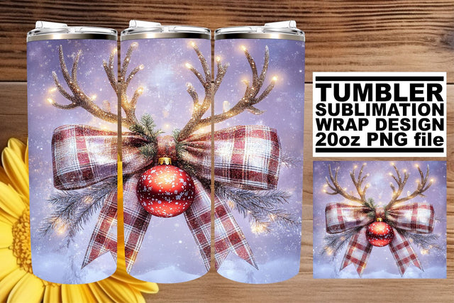 Stylish wrap, perfect for your DIY tumbler ideas! , Christmas Bow Sublimation afrosvg 