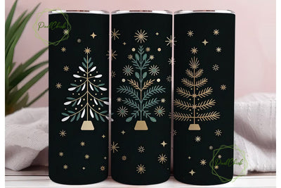 Stylized Christmas Tree Tumbler Wrap Sublimation PixelChick 