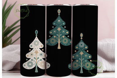 Stylized Christmas Tree Tumbler Wrap Sublimation PixelChick 