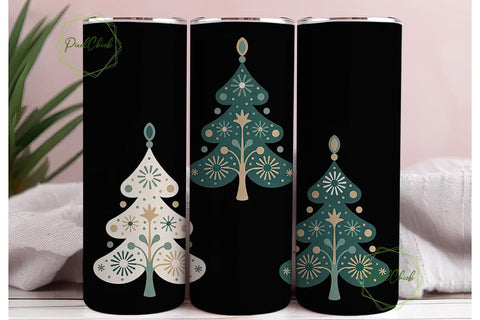 Stylized Christmas Tree Tumbler Wrap Sublimation PixelChick 