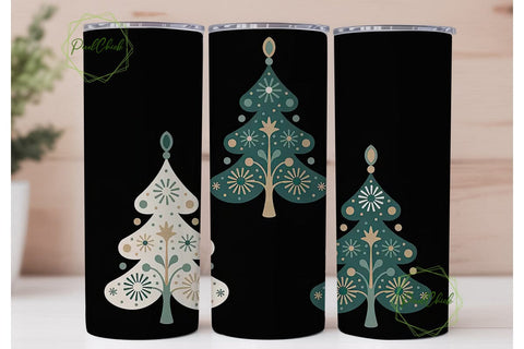 Stylized Christmas Tree Tumbler Wrap Sublimation PixelChick 